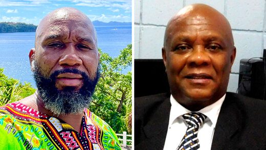 Journalist Kenton X. Chance, left, and Magistrate Bertie Pompey. 