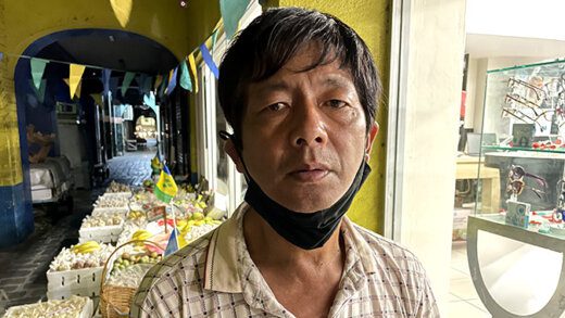 Chinese national Yu Lai-bao has been living on the streets of Kingstown since June. (iNW photo)
