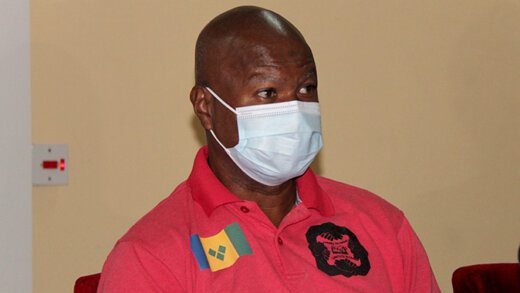 President of the SVG Teachers'Union, Oswald Robinson at the press conference on Wednesday, Dec. 8, 2021. (iWN photo)