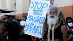 Protesters in Kingstown on Friday, Dec. 10, 2021. The court has ruled that (iWN photo)