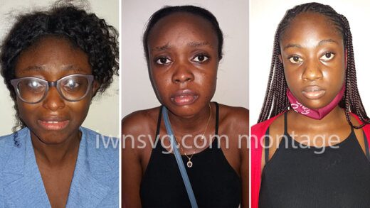The three medical students, from left: Ruth Omachi, Simisla Babatunde, and Nafisa Nayhaya.
