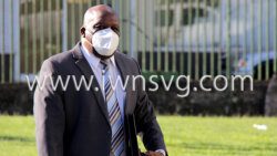 Minister of Health, St. Clair "Jimmy" Prince arrives at Parliament on Monday, Jan. 10, 2022. He tested positive for COVID-19 today, Jan. 12, 2022, becoming the eight government lawmakers confirmed ill with the virus during the debate. (iWN photo)