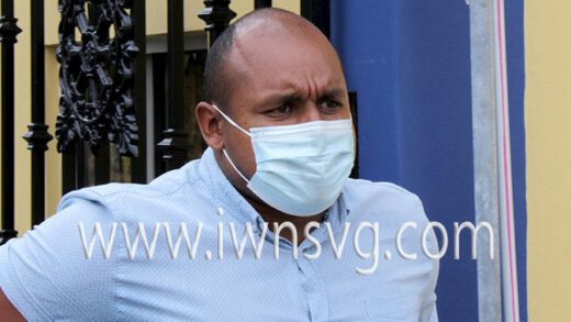 The defendant, Rodney Thomas, leaves the Serious Offenses Court after paying EC$10,000 forthwith on Thursday, Jan. 27, 2022.