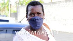 Annamay Lewis outside the Kingstown Magistrate's Court on Wednesday, Feb. 9, 2022. 