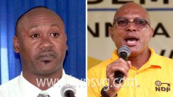 NDP General Secretary, Brenton Smith, left, and Nigel "Nature" Stephenson, who was elected one of the party's two vice-presidents on Sunday, Feb. 6, 2022. (iWN file photo)