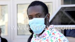 The defendant, Nekeiva Glasgow leaves the Kingstown Magistrate's Court on Thursday, Feb. 10, 2022.
