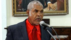 Deputy Prime Minister Montgomery Daniel speaking in Parliament on Thursday. (Photo: Facebook Live)