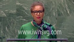 A screenshot of Ambassador I. Rhonda King addressing the United Nations on Tuesday, March 1, 2022.