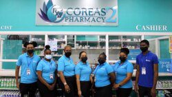 Members of the new Coreas Pharmacy 2 team along with Pharmacy Manager, Jean Johnney-Findlay.
