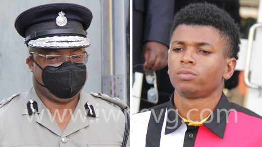 Commissioner of Police Colin John, left, and the defendant, Zackrie Latham. (iWN file photo)