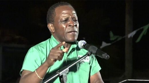 Prime Minister Keith Mitchell making the election announcement on Saturday, May 14, 2022.