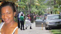 nvestigators in Buccament Bay, where the body of Luann Roberts, inset, was found in her car on Sunday, May 1, 2022.