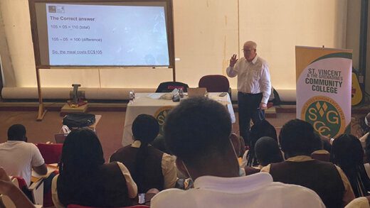 Professor Tim Cullen teaches a session on negotiations at the SVGCC in March.