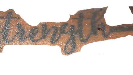 One of the tattoos on the body. 