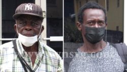 The complainant, Ainsley Derby, left and the defendant, Mannie Saunders.