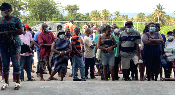 Arrowroot farmers and workers in the sector wait to receive their payments. (API photo)