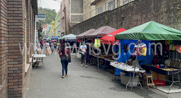 Vending in Middle Street, Kingstown, on Thursday, June 9, 2022.