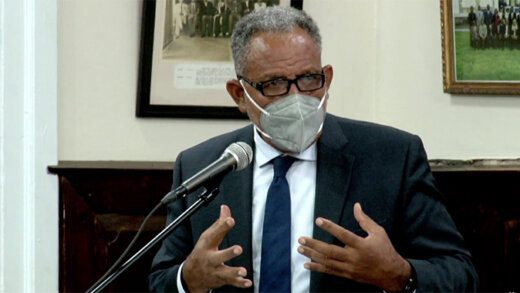 Opposition Leader Godwin Friday sin a July 25, 2022 photo.