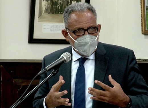 Opposition Leader Godwin Friday sin a July 25, 2022 photo.