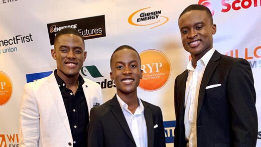The Melisizwe Brothers. From left, Marc Aaron James, Zacary Justen James, and Seth Jared James.