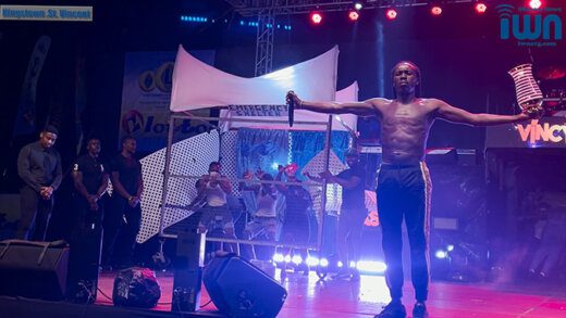 Soca Monarch 2022 Delroy "Fireman" Hooper during his winning performance.
