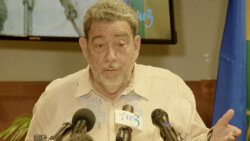 Prime Minister Ralph Gonsalves speaking at the press conference on Thursday, July 28, 2022.