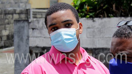 The virtual complainant, Romell Gibson, outside the Kingstown Magistrate's Court on Wednesday, July 20, 2022.