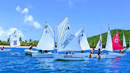 Close racing in Mayreau.