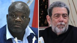 Minister of Primary and Secondary Education, Curtis King, left, and Prime Minister and Minister of Tertiary Education, Ralph Gonsalves. 