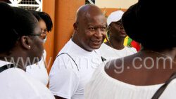 President of the SVG Teachers' Union, Oswald Robinson at a protest in Kingstown on Aug. 18, 2022.