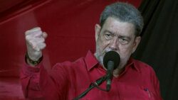 Political Leader of the Unity Labour Party, Prime Minister Ralph Gonsalves makes a fist to illustrate a point at the party's 25th convention on Sunday, July 31, 2022. 