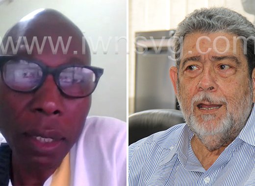 Former speaker of the House of Assembly, Jomo Thomas, left, and Prime Minister Ralph Gonsalves. (iWN file montage)
