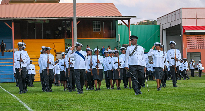 Some of the recruits at the passing out parade in Kingstown on Thursday, Aug. 18, 2022. (Photo: API/Facebook)