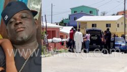 The body of murder victim Rohan Rawlins is removed from the patio in Lowmans Bay, where the shooting took place on Monday, Aug. 15, 2022.