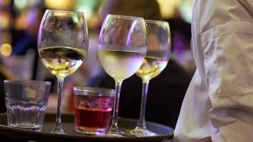 waiter drinks tray