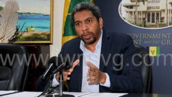 Minister of Finance, Camillo Gonsalves speaking at the press conference in Kingstown on Thursday, Sept. 22, 2022. 