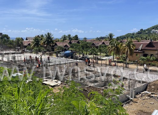 Construction work underway at Beaches Resort in Buccament Bay on Sept. 2, 2022.