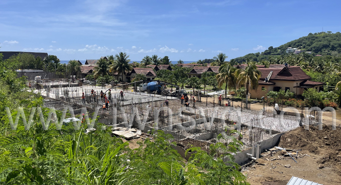 Construction work underway at Beaches Resort in Buccament Bay on Sept. 2, 2022.