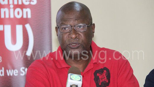 President of the Teachers' Union Oswald Robinson speaking at the press conference in Kingstown on Tuesday, Sept. 20, 2022.
