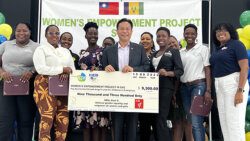 The grantees pose with Taiwan Ambassador to St. Vincent and the Grenadines, Peter Sha-Li Lan. (Photo: Camillo MIchael Gonsalves/Facebook)