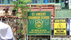 In this Sept. 19, 2022 photo, the Grammar School remains somewhat of a construction site two weeks after the start of the school year.