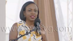 Shafia London delivers the featured address at the SVG Community College graduation on Wednesday, Sept. 29, 2022.