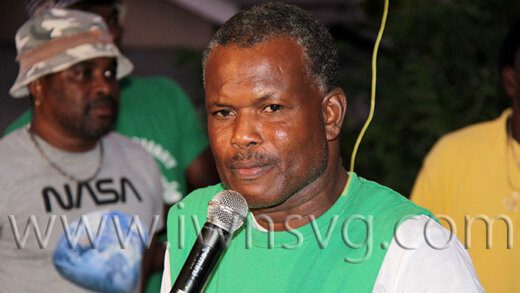 Adonis Charles of the North Leeward Heritage Preservation Front, speaking at the group's public meeting in Fitz Hughes on Saturday, Oct. 1, 2022.