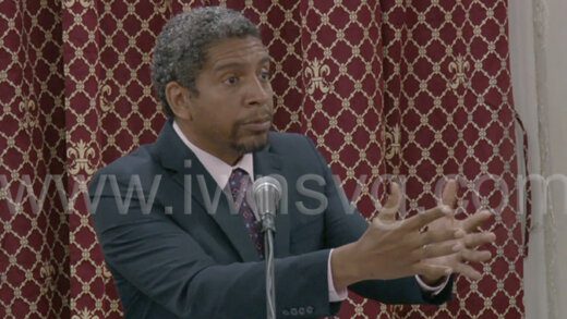Minister of Finance, Camillo Gonsalves presents the loan authorisation bill to Parliament on Oct. 17, 2022. 