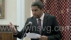Minister of Finance, Camillo Gonsalves speaking in Parliament on Monday, Oct. 17, 2022.