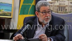 Prime Minister Ralph Gonsalves in on Oct. 4, 2022 photo in Kingstown. 