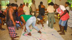 Workshop participants engaged in the mapping exercise. (Photo: Robertson Henry)