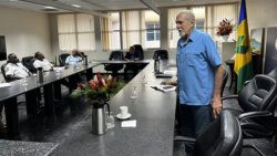 Senator Julian Francis at the meeting at Cabinet Room on Tuesday, Nov. 8, 2022. (Photo: Camillo MIchael Gonsalves/Facebook) 