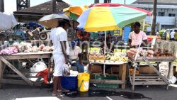 Vendor sell produce and fish along Lower Bay Street, Kingstown on Thursday, Nov. 11, 2022.