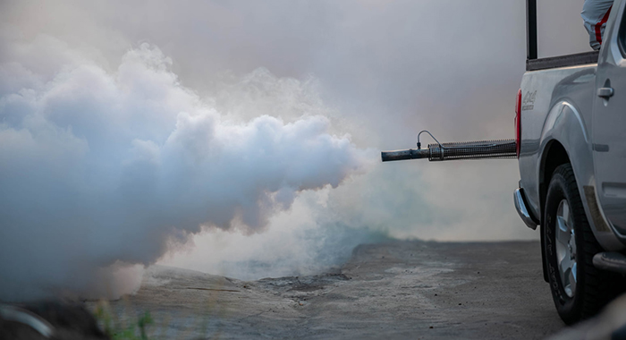 Mosquito fogging in St. Vincent in Sept. 24, 2020. (Photo: SVG Health/Facebook) 